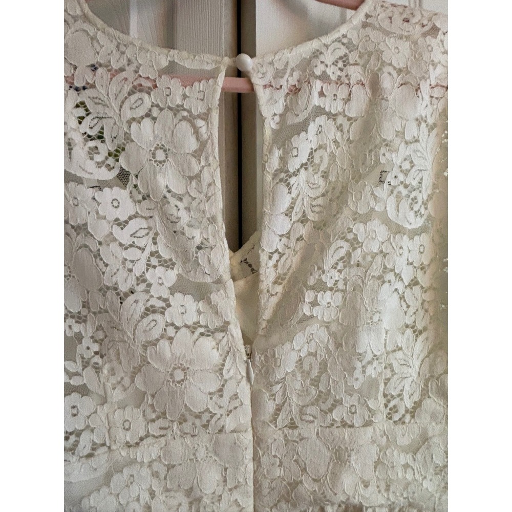 Tracy Reese x Anthropologie Embroidered Lace Dress Size 8 White Boho Romantic - Picture 9 of 11